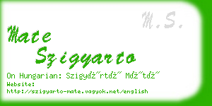 mate szigyarto business card